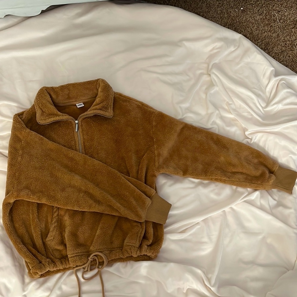Old navy teddy jacket. So warm and so cute
